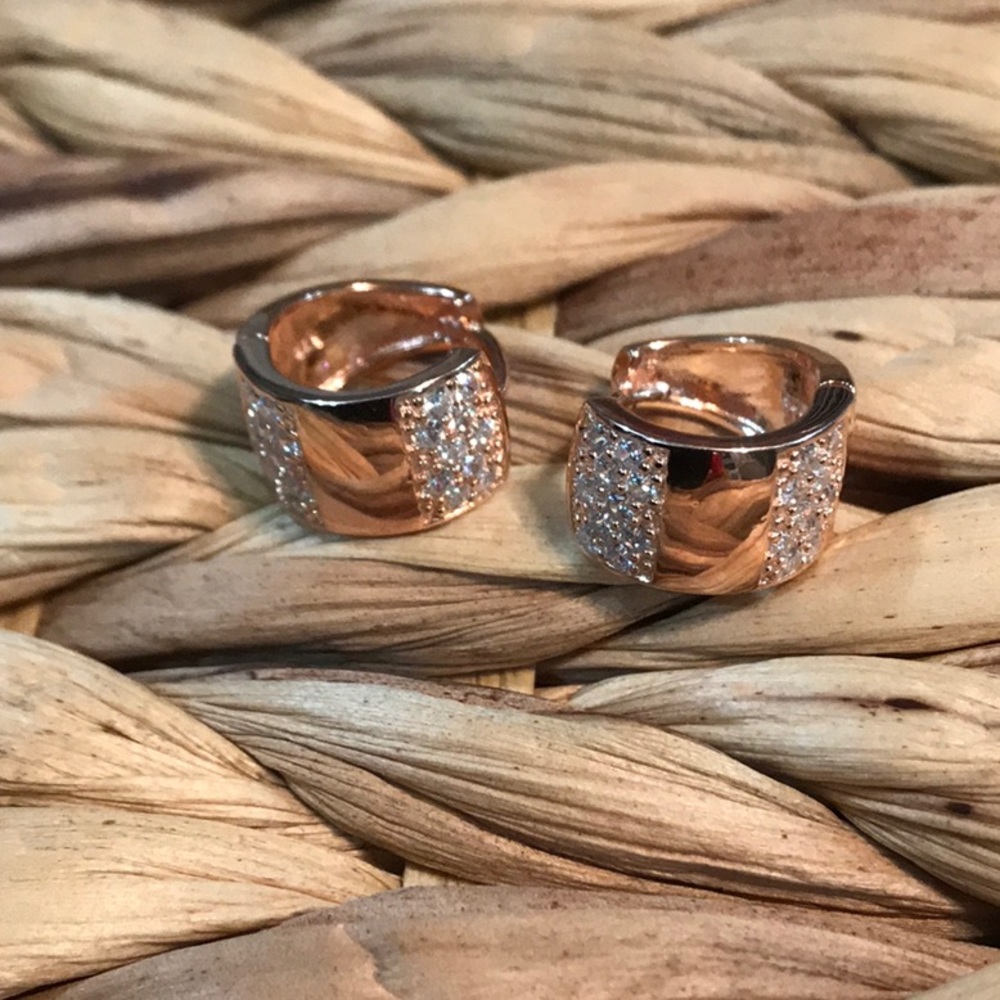Rose silver earrings